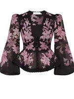 ZIMMERMANN DAWNING V-NECK BEADED BLOUSE