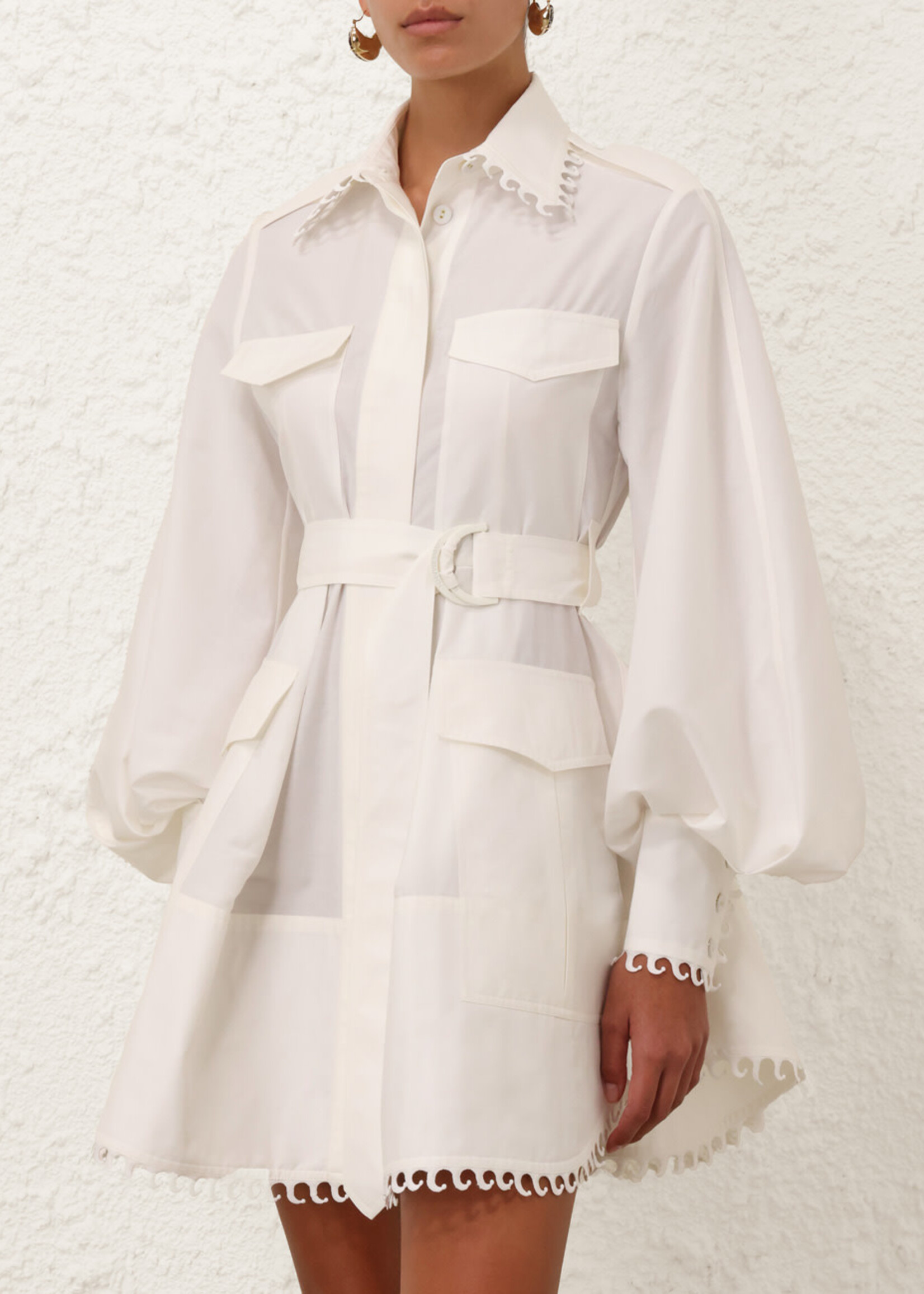 ZIMMERMANN ILLUMINATE UTILTY MINI DRESS