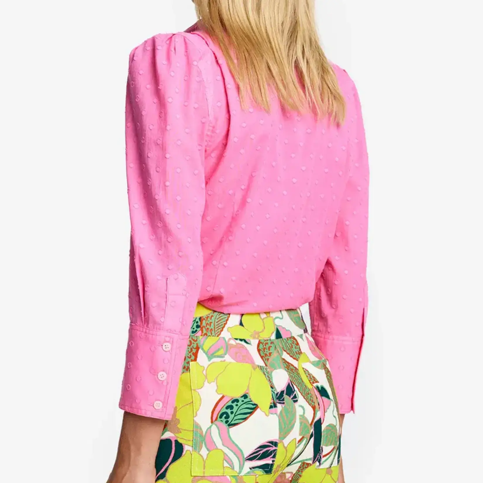 SMYTHE CROP SLEEVE BOX PLEAT SHIRT