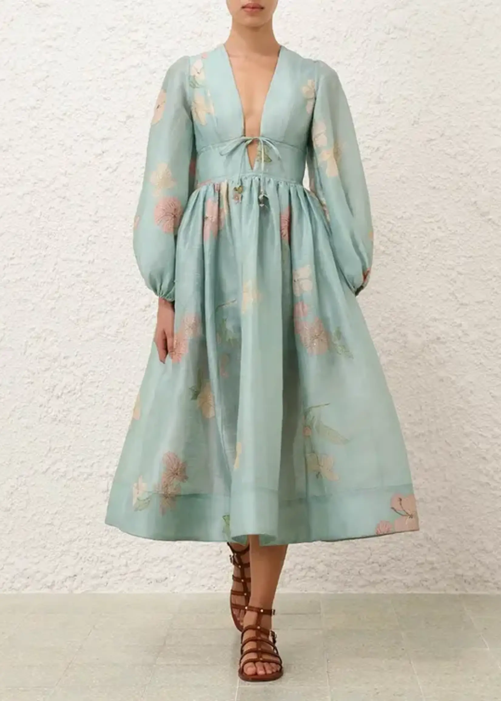 ZIMMERMANN ILLUMINATE DRAWN BILLOW DRESS