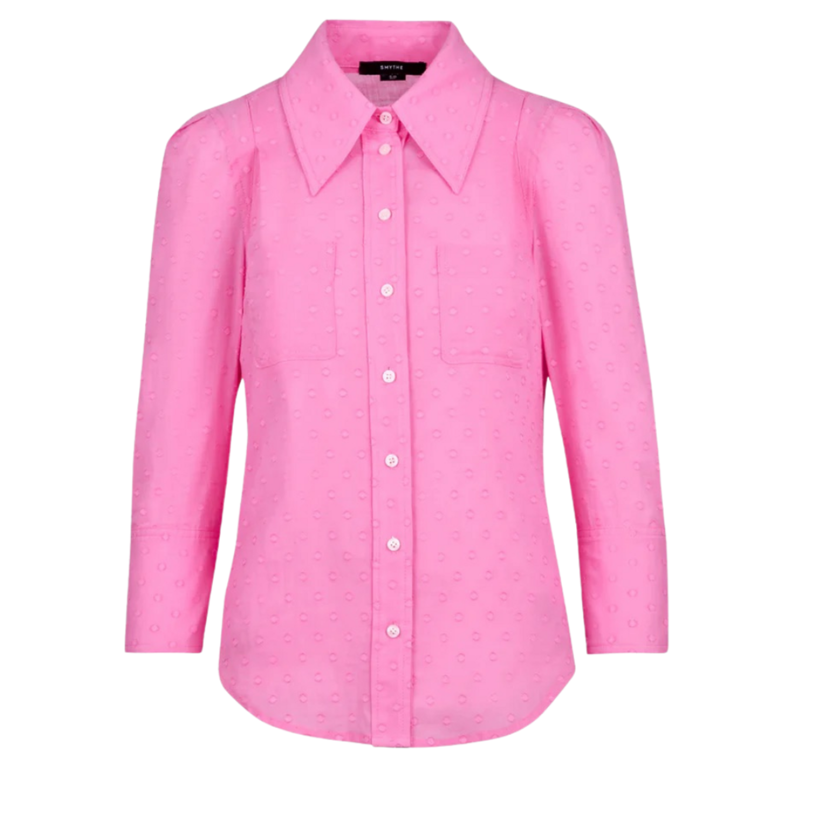 SMYTHE CROP SLEEVE BOX PLEAT SHIRT
