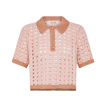 FORTE FORTE CABLE LUX HANDMADE CROCHET CROPPED POLO