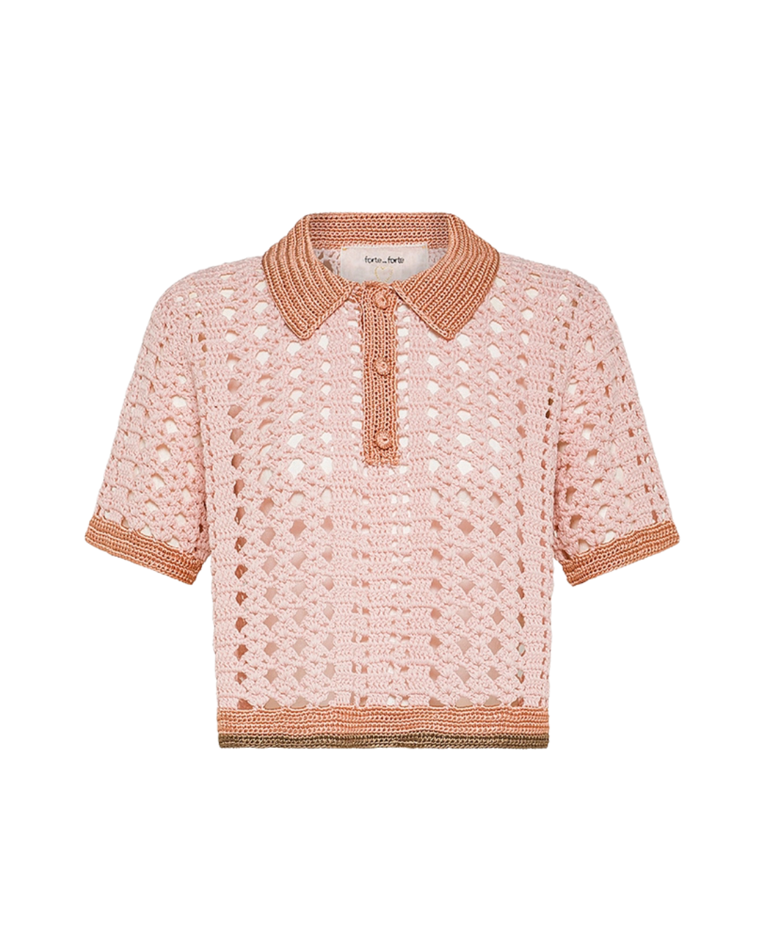 CABLE LUX HANDMADE CROCHET CROPPED POLO - Planet Bardot