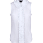 SMYTHE SLEEVELESS RUFFLE TRIM TOP