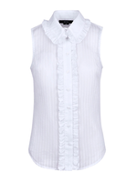 SMYTHE SLEEVELESS RUFFLE TRIM TOP