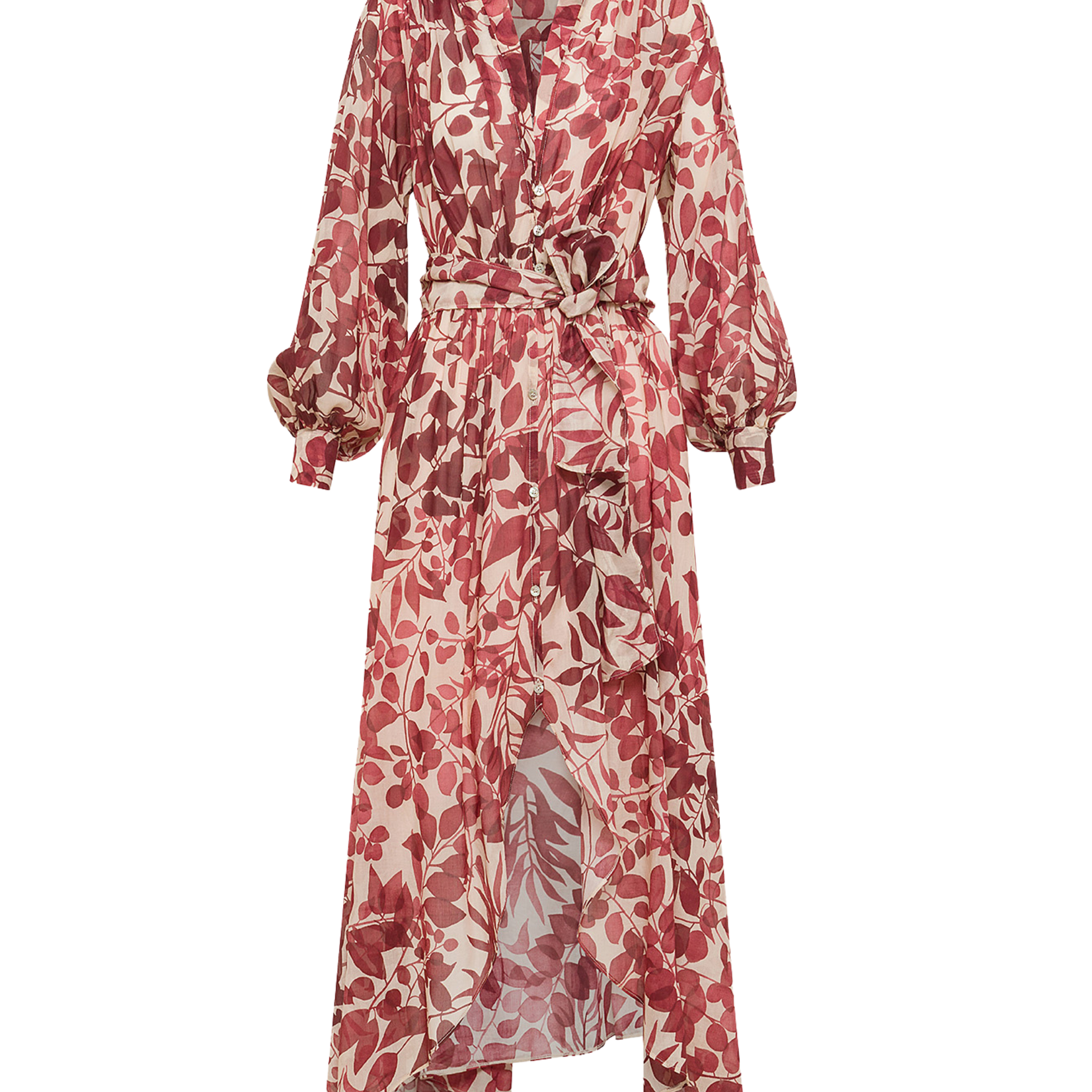 FORTE FORTE NUAGES FLEURIS PRINT CO/SE VOILE OPEN DRESS