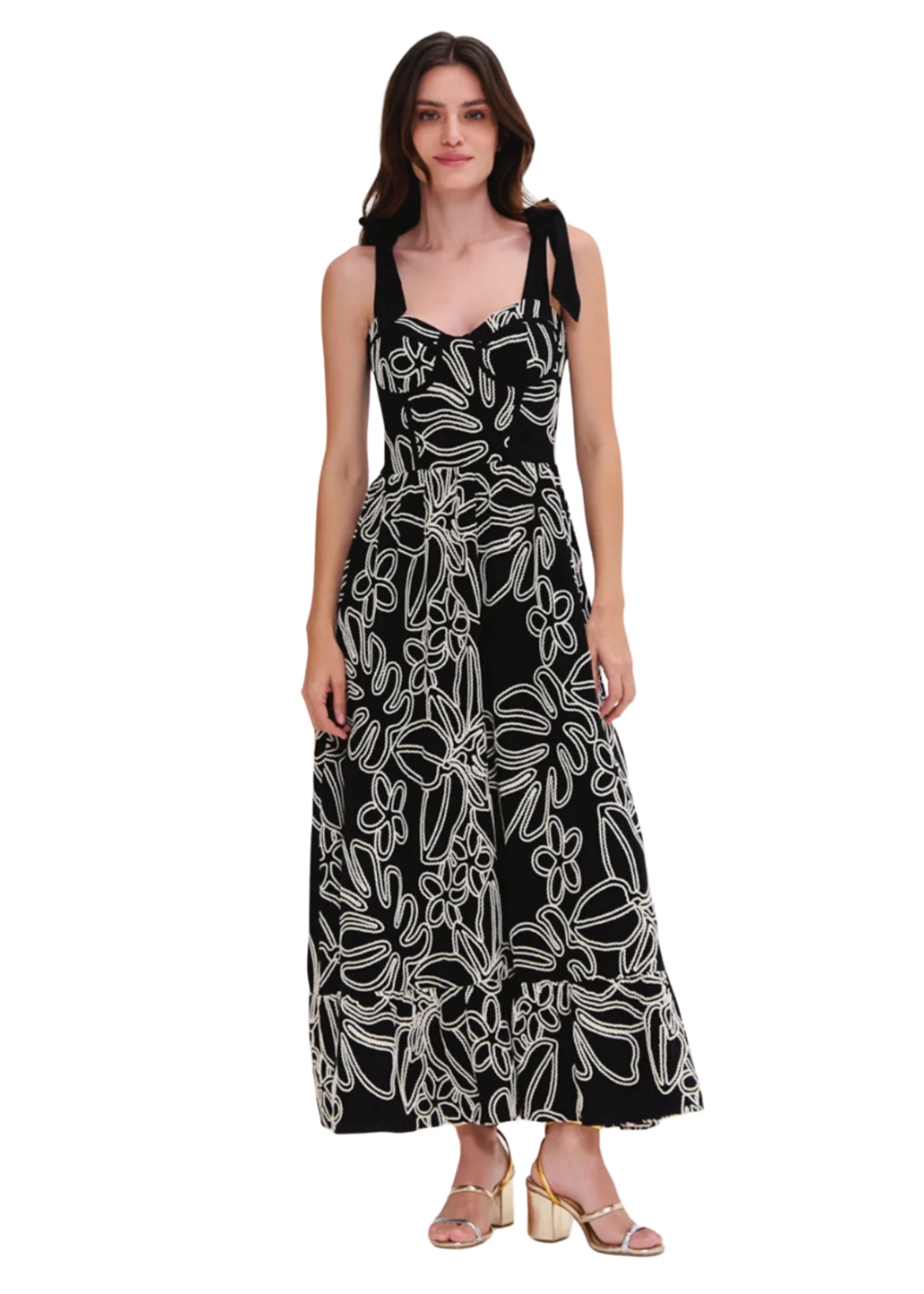 PAT BO ASAS LINEN LACE MIDI DRESS