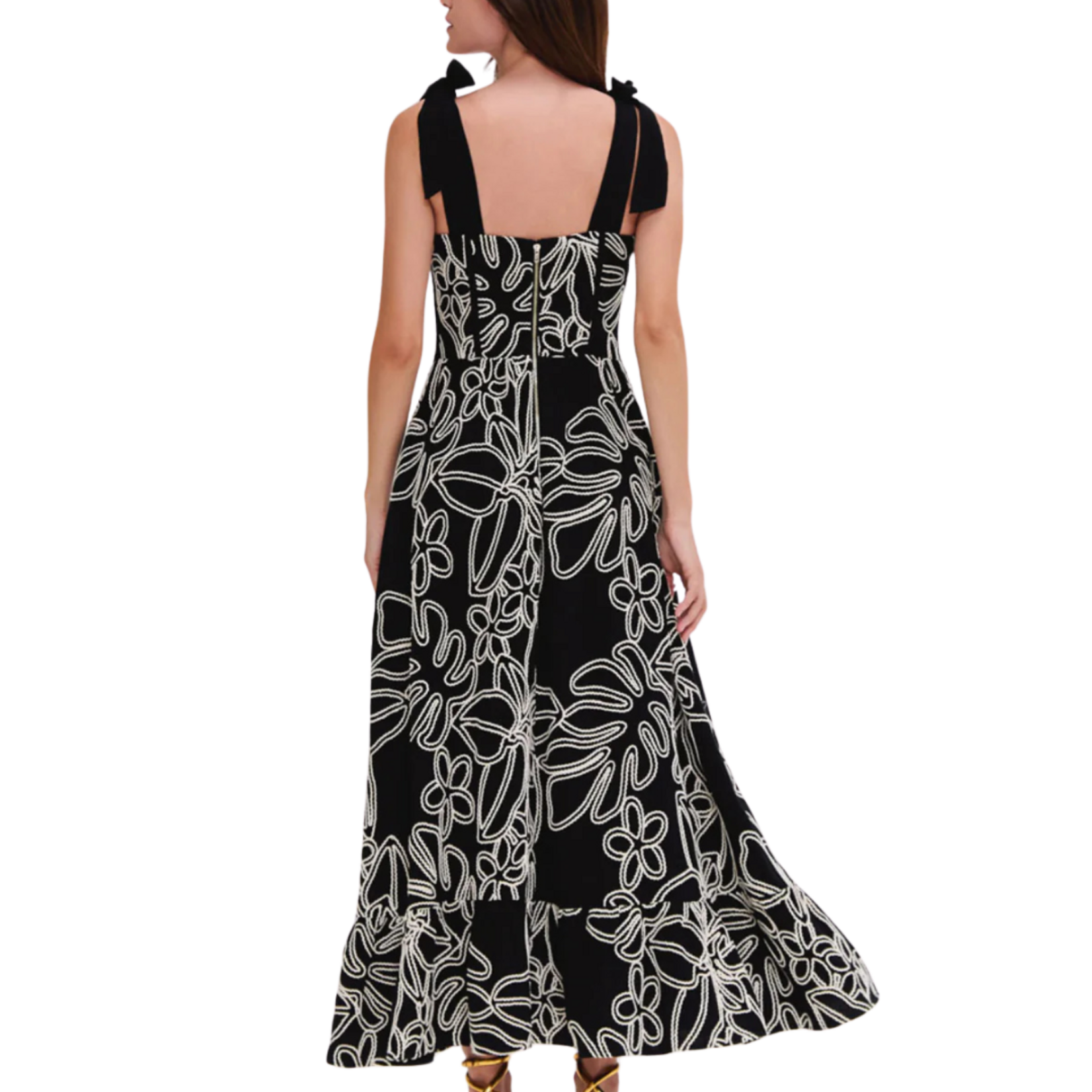 PAT BO ASAS LINEN LACE MIDI DRESS