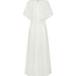 FORTE FORTE BCI COTTON POPLINE HALF SLEEVE BELTED DRESS