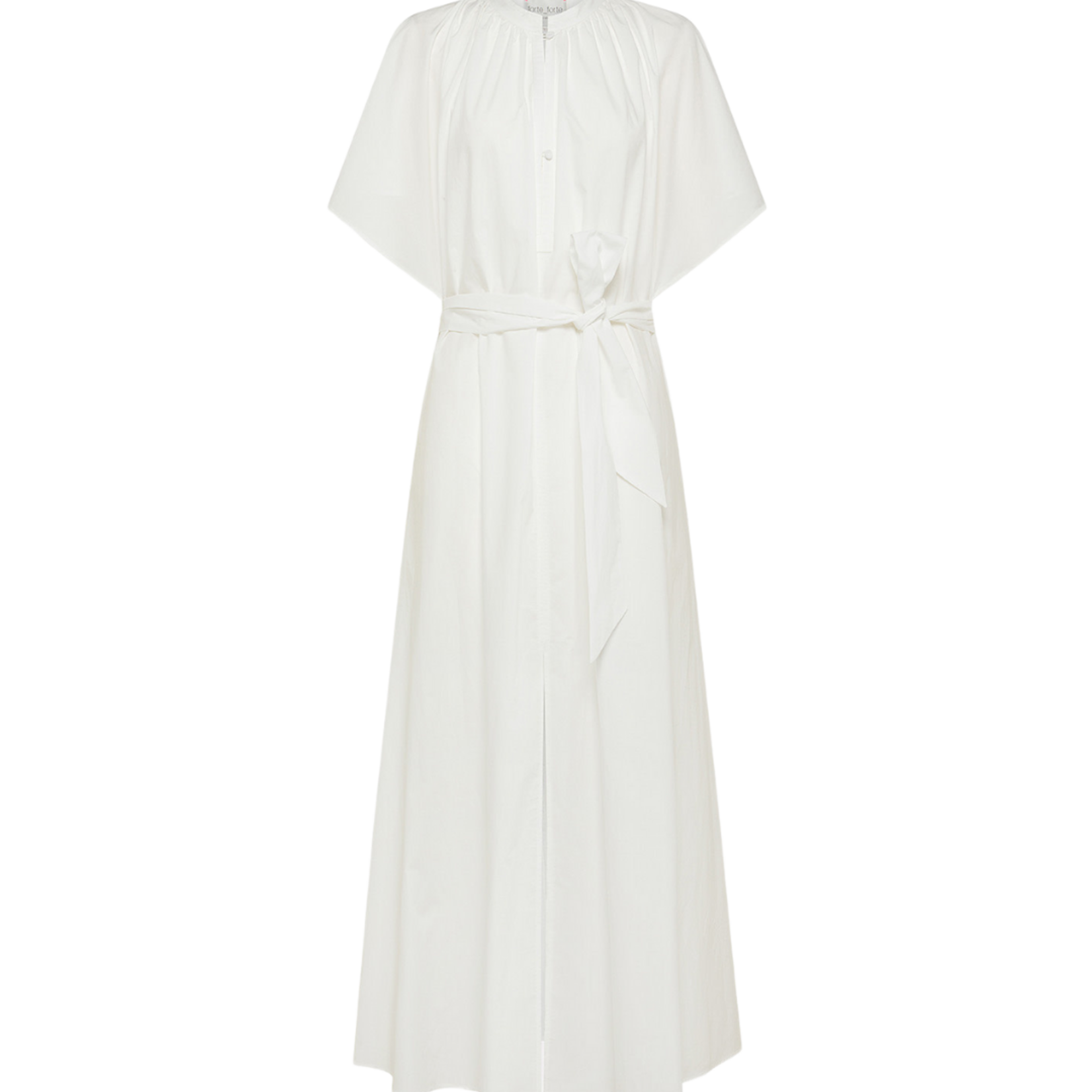 FORTE FORTE BCI COTTON POPLINE HALF SLEEVE BELTED DRESS