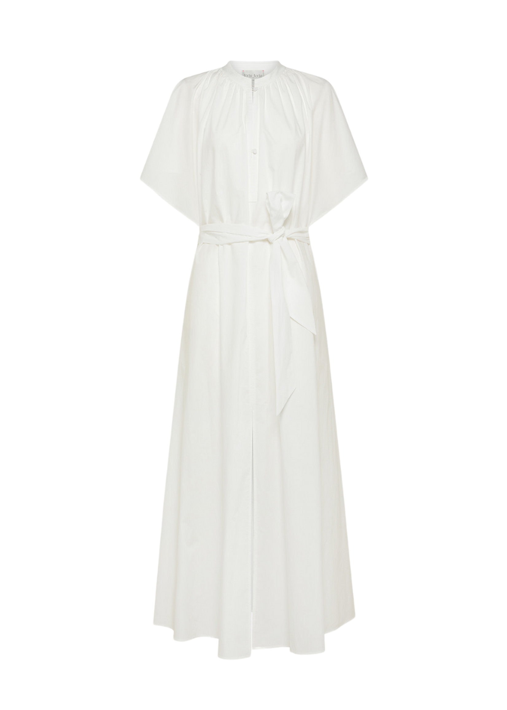 FORTE FORTE BCI COTTON POPLINE HALF SLEEVE BELTED DRESS