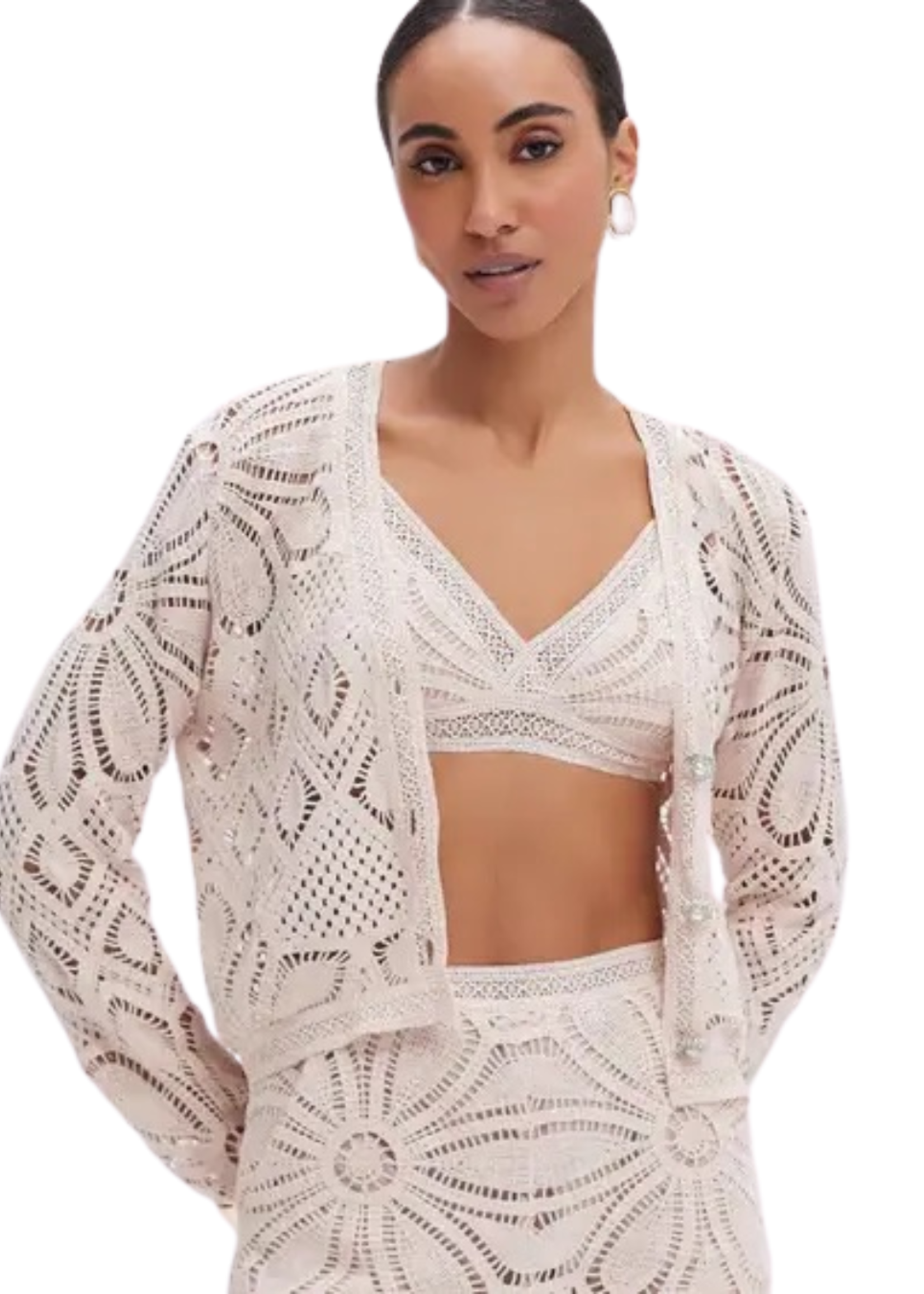 PAT BO FLOWER CROCHET JACKET