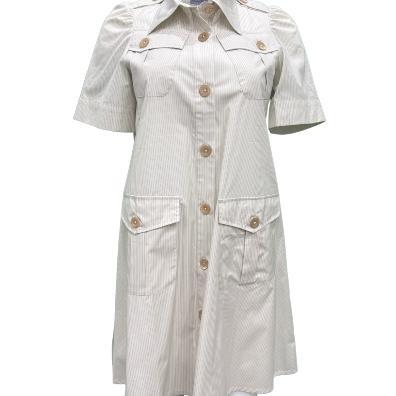 THIERRY COLSON BOA POPLIN MINI DRESS