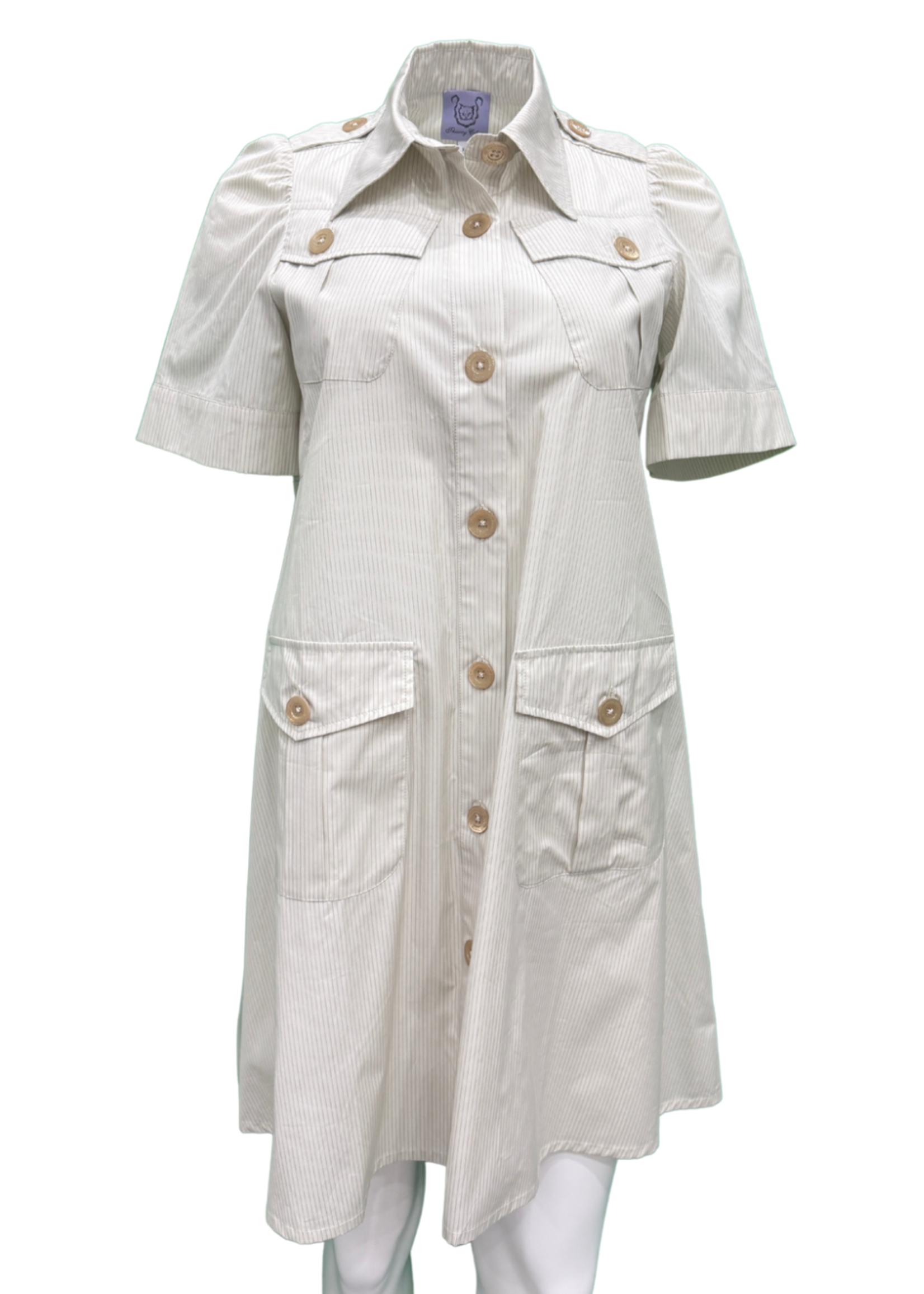 THIERRY COLSON BOA POPLIN MINI DRESS