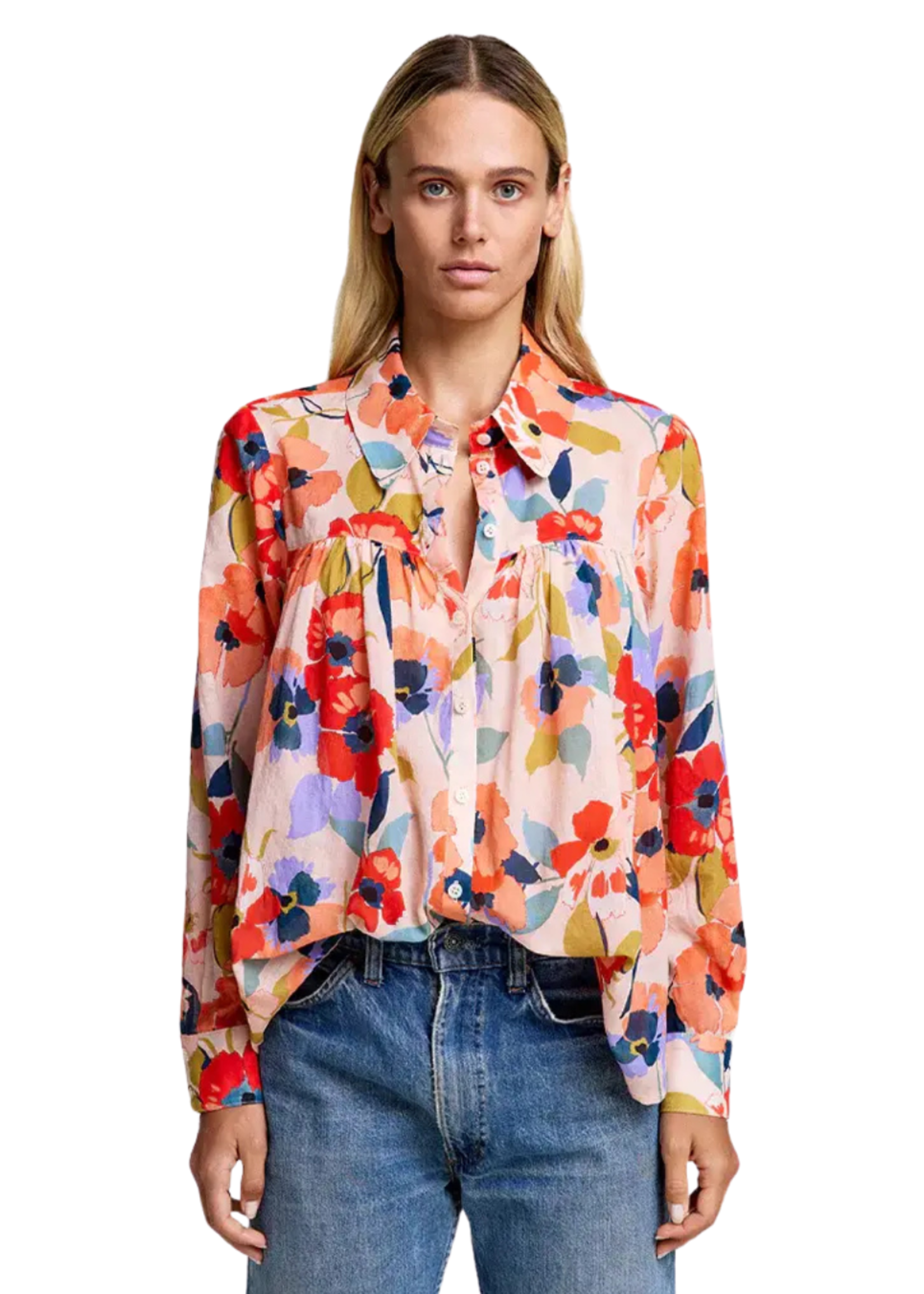 SMYTHE CLASSIC SHIRRED BLOUSE
