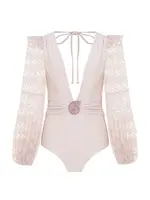 PAT BO SEASHELL LYCRA LONG SLEEVE SWIMSUIT