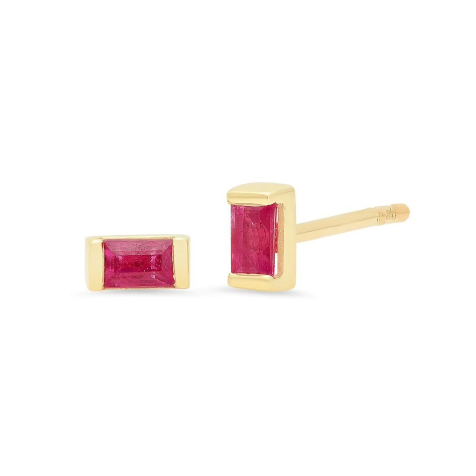 ERINESS RUBY BAGUETTE STUDS