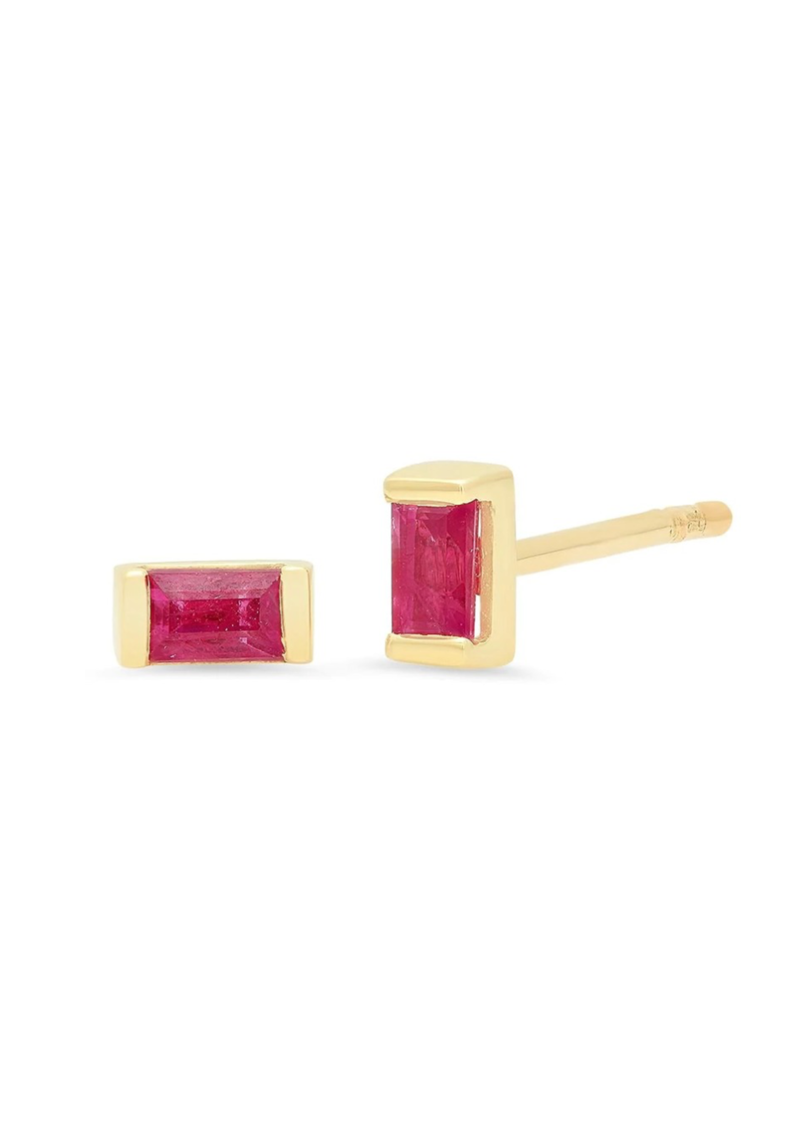 ERINESS RUBY BAGUETTE STUDS