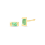 ERINESS EMERALD SAPPHIRE BAGUETTE STUDS