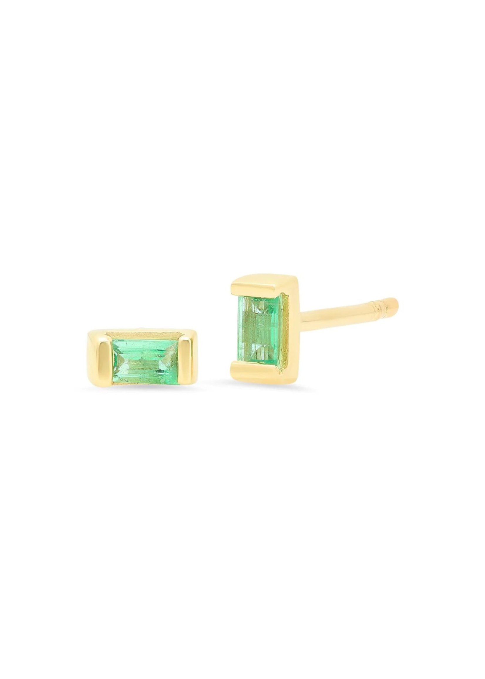 ERINESS EMERALD SAPPHIRE BAGUETTE STUDS