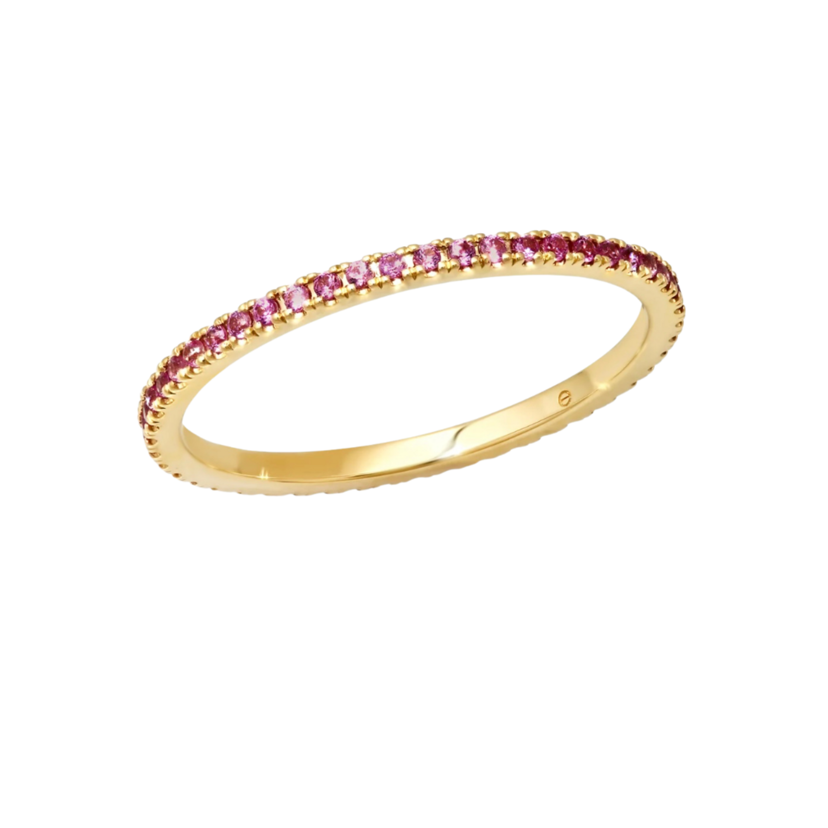 ERINESS 14K YELLOW GOLD PINK SAPPHIRE ETERNITY BAND