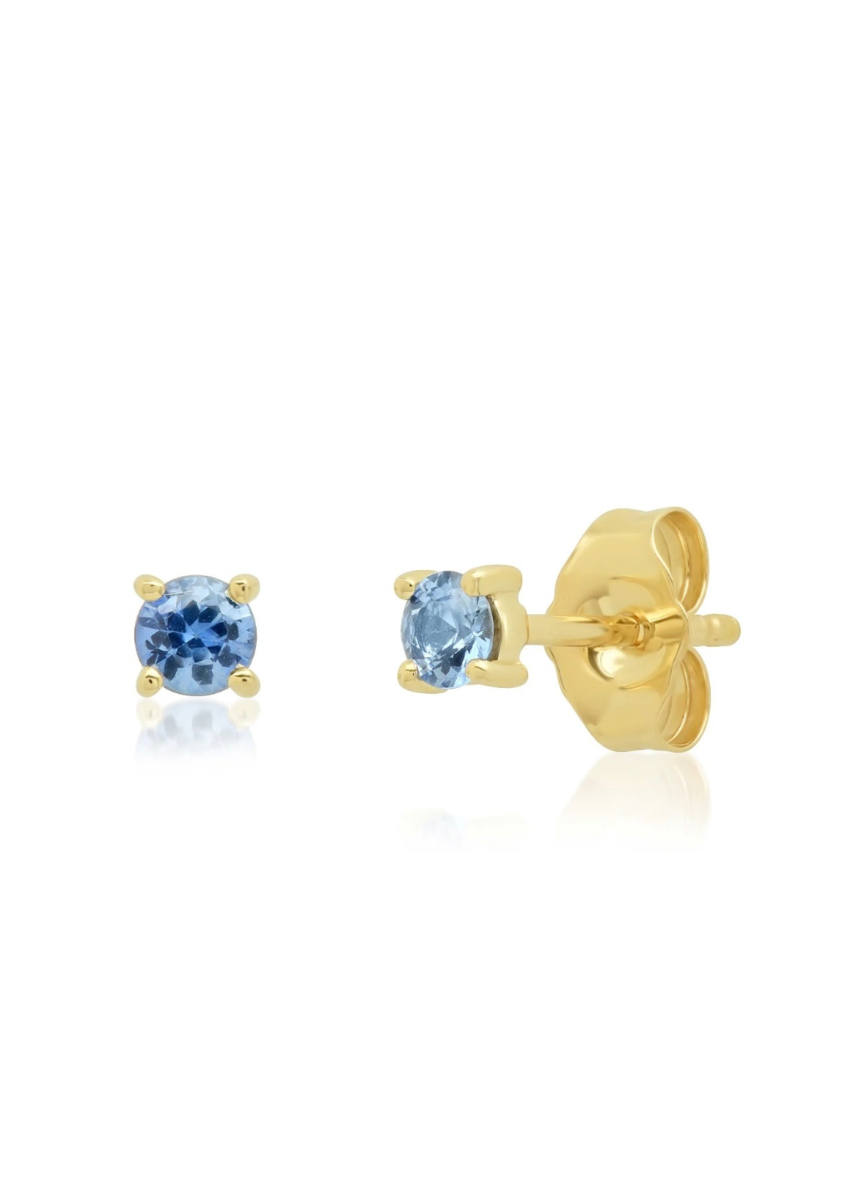 ERINESS 14K YELLOW GOLD BLUE SAPPHIRE STUDS