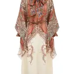 ZIMMERMANN RHIANNON TIE NECK MIDI DRESS