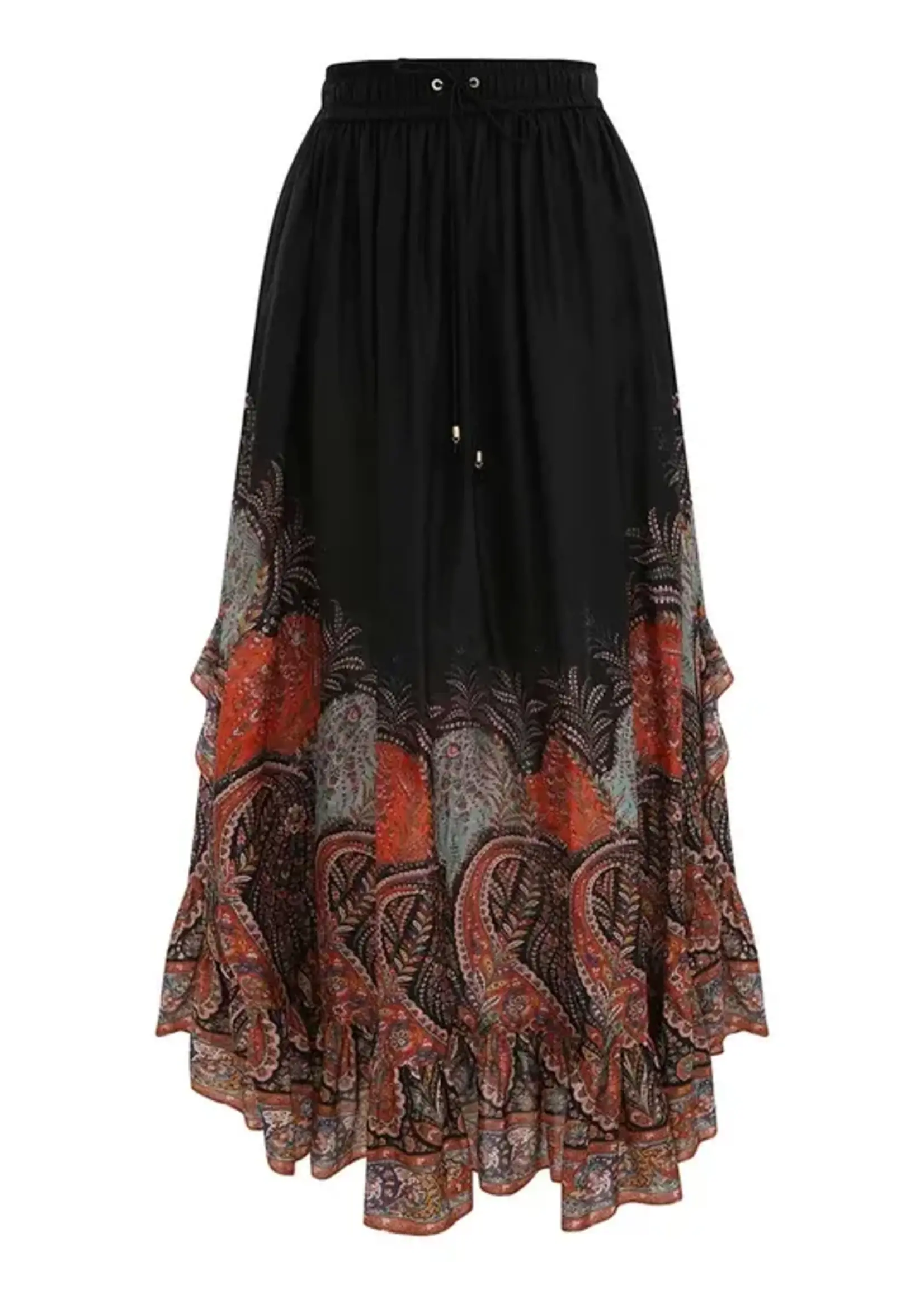 ZIMMERMANN RHIANNON RUFFLE MAXI SKIRT