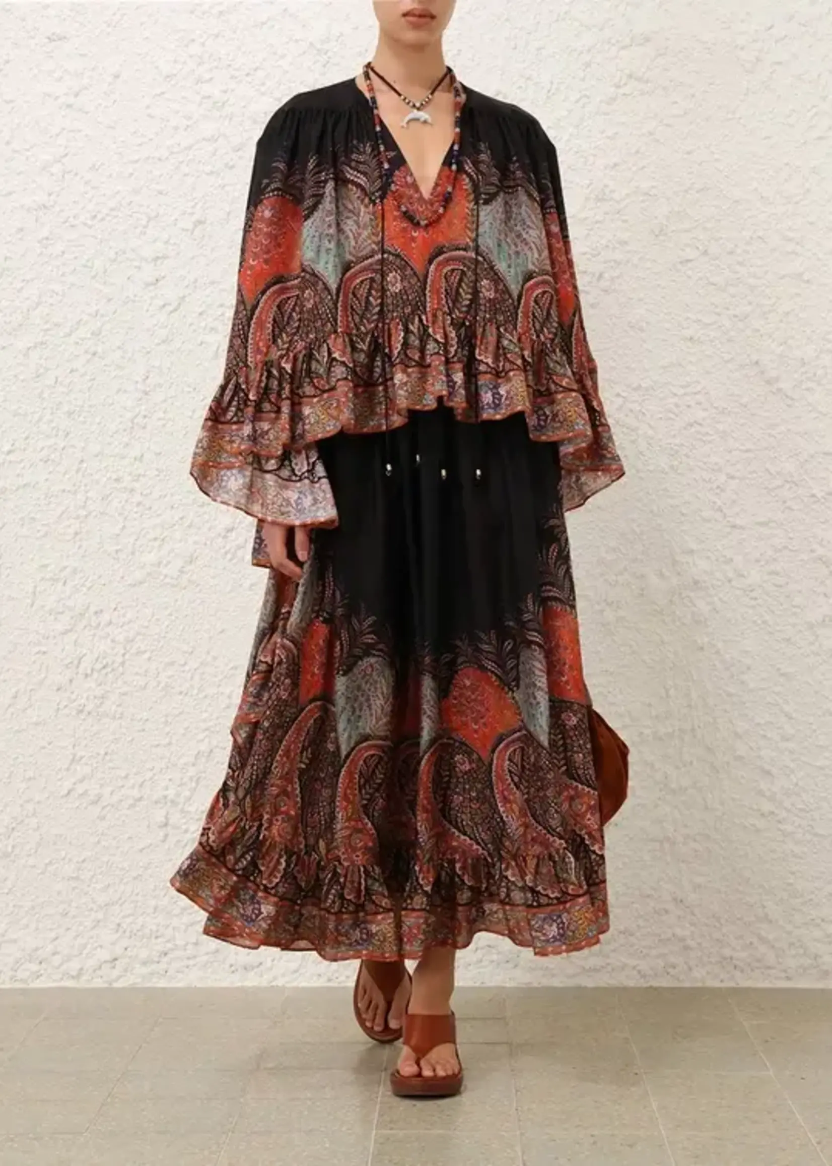 ZIMMERMANN RHIANNON RUFFLE MAXI SKIRT