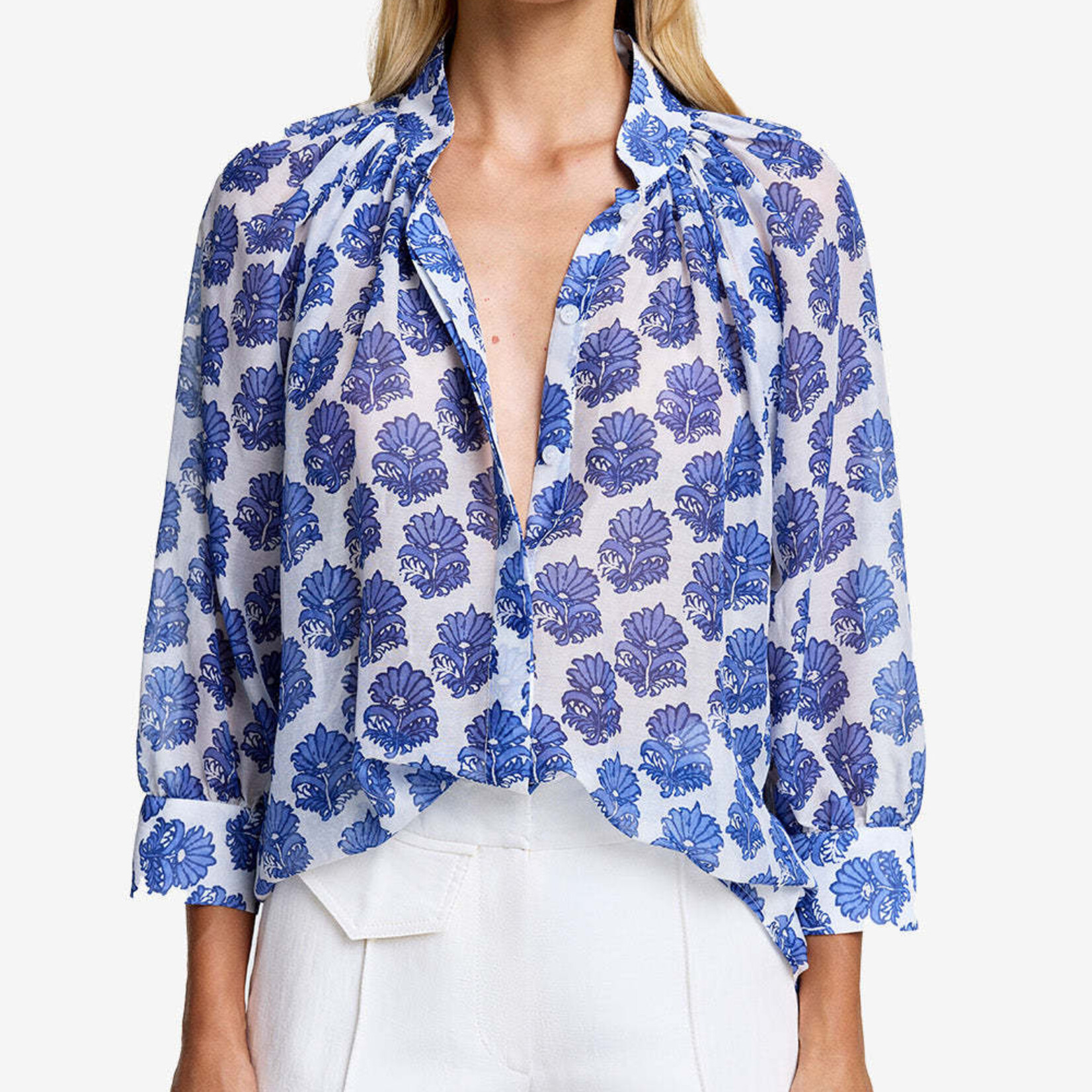 SMYTHE GATHERED BLOUSE