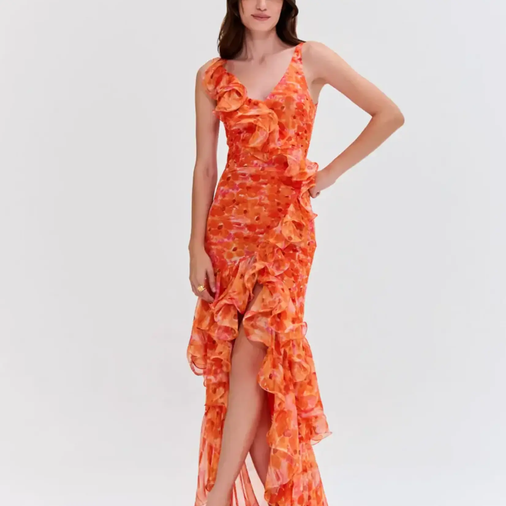 PAT BO MYOSOTIS FLUTTER GOWN