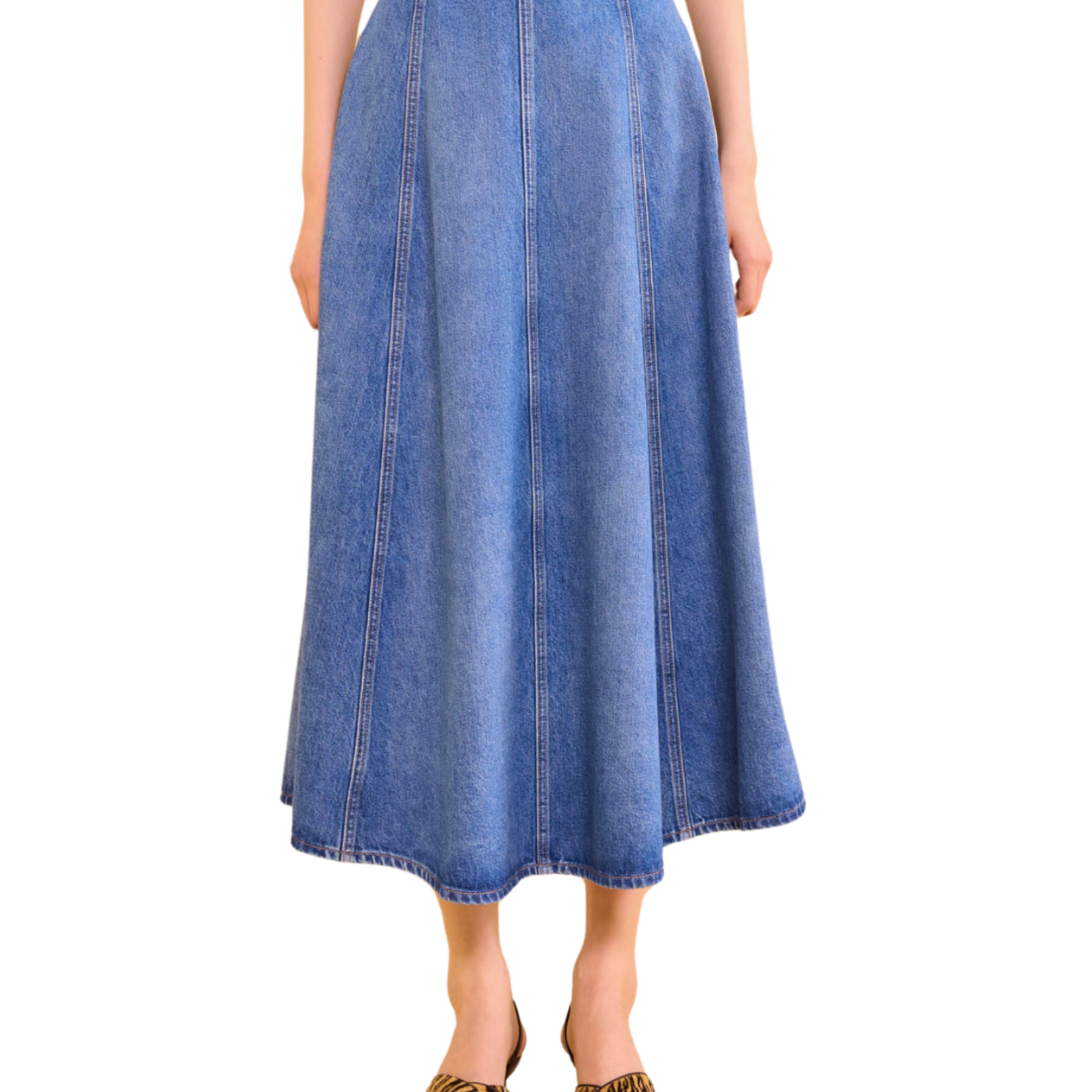 ULLA JOHNSON UMA MIDI DENIM SKIRT