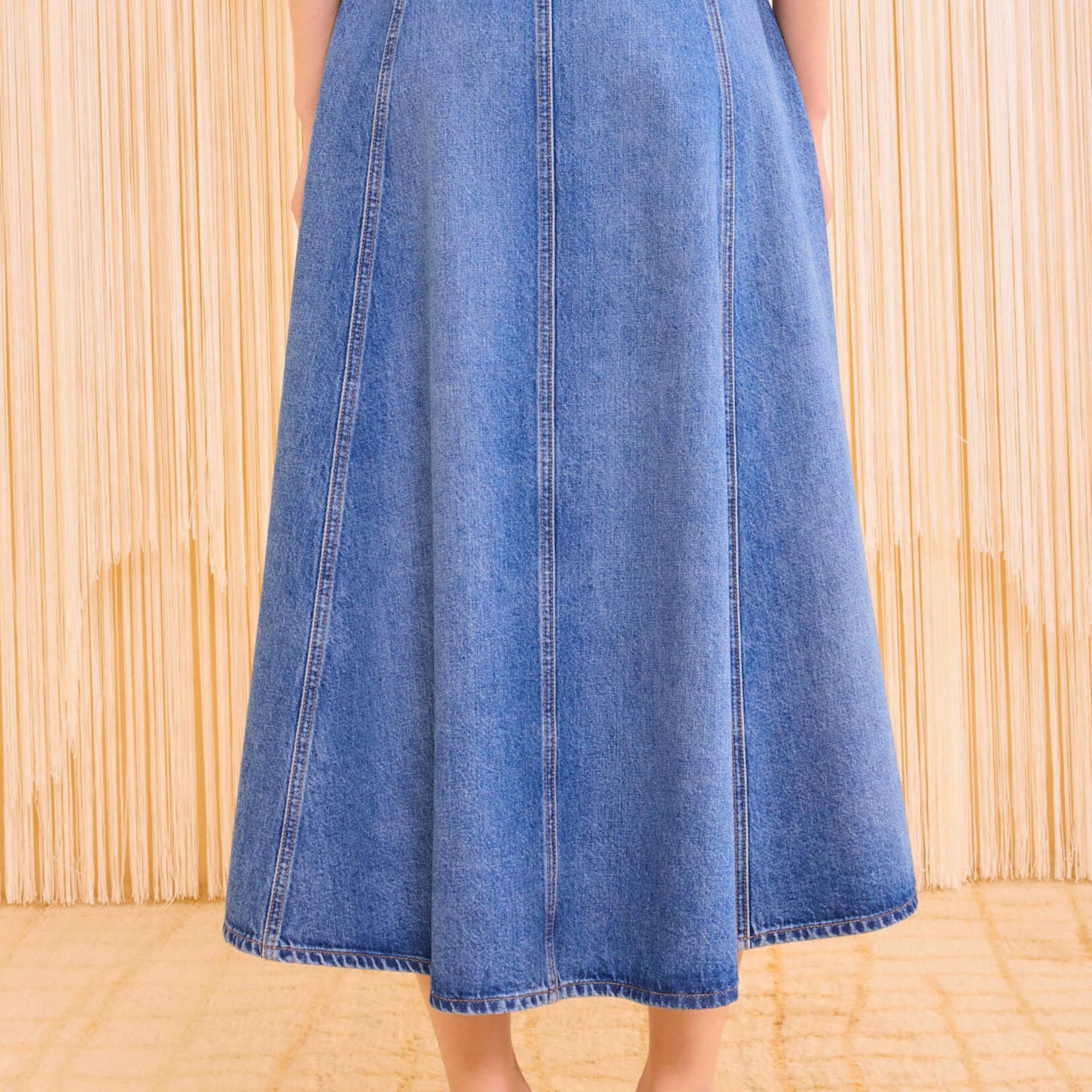 ULLA JOHNSON UMA MIDI DENIM SKIRT
