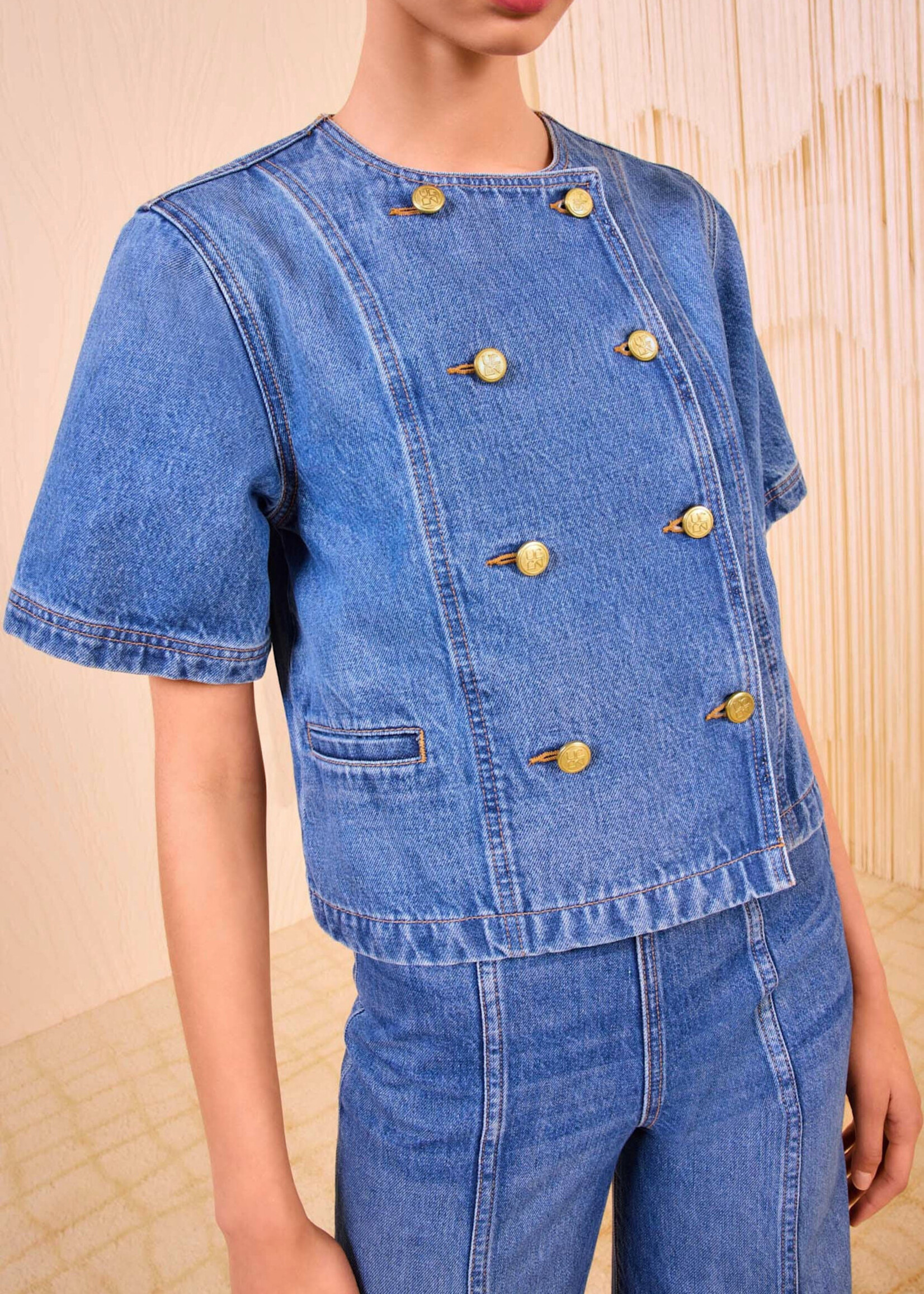 ULLA JOHNSON SERGE SHORT SLEEVE JACKET