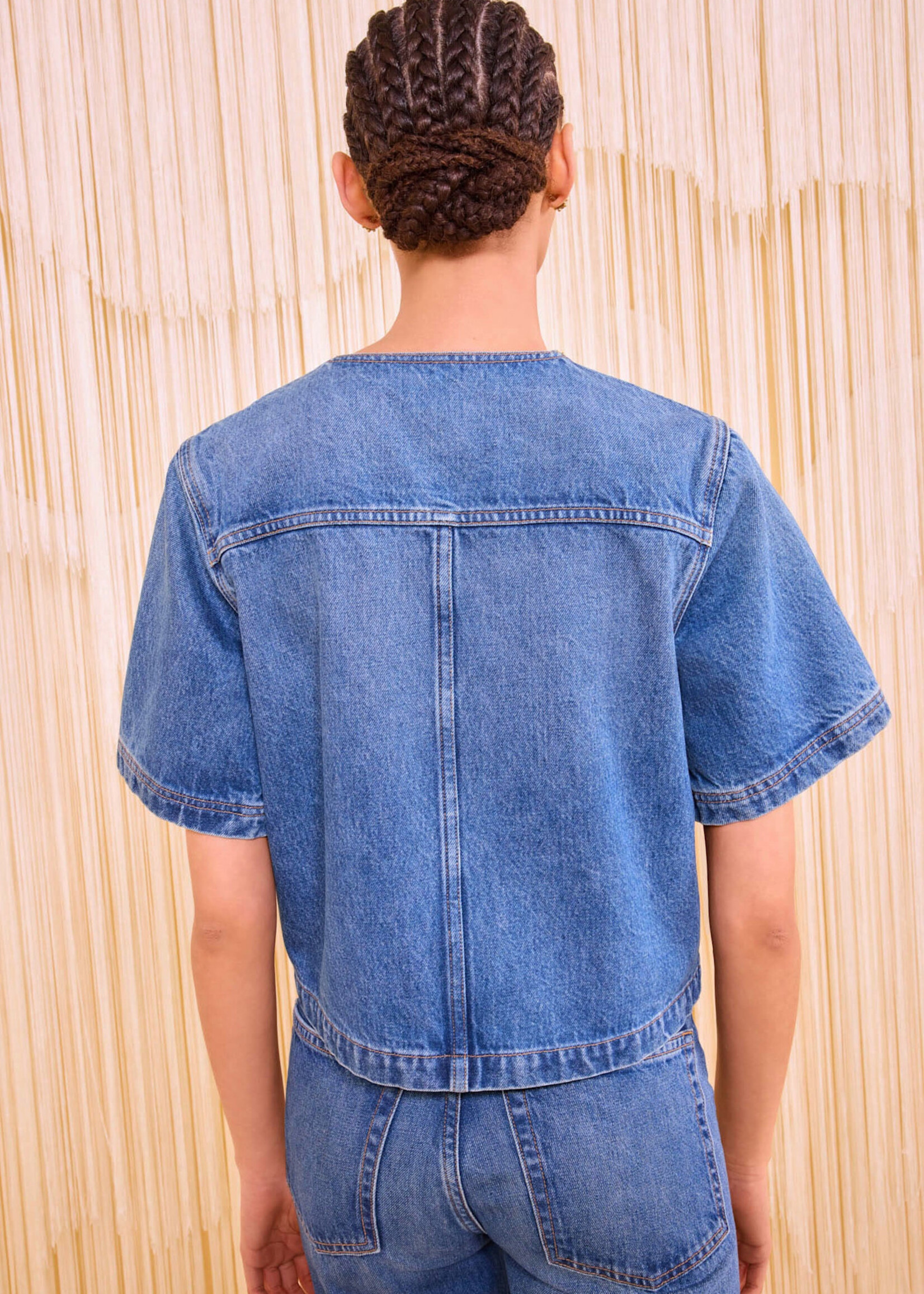 ULLA JOHNSON SERGE SHORT SLEEVE JACKET