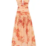 ZIMMERMANN CASCADIAN STRAPLESS MIDI DRESS