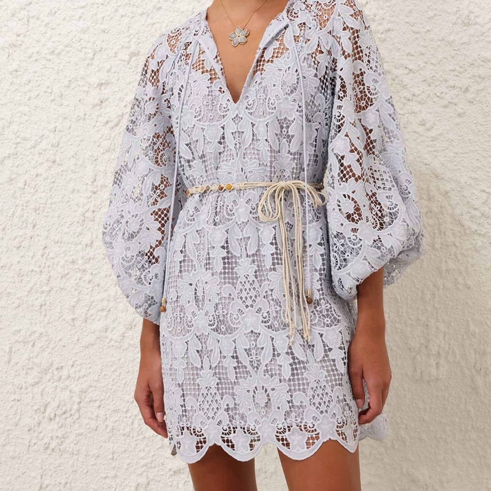 ZIMMERMANN COCO LACE TUNIC MINI DRESS