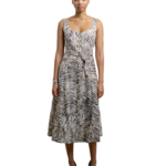 RAQUEL ALLEGRA FLO DRESS BROWN ZEBRA