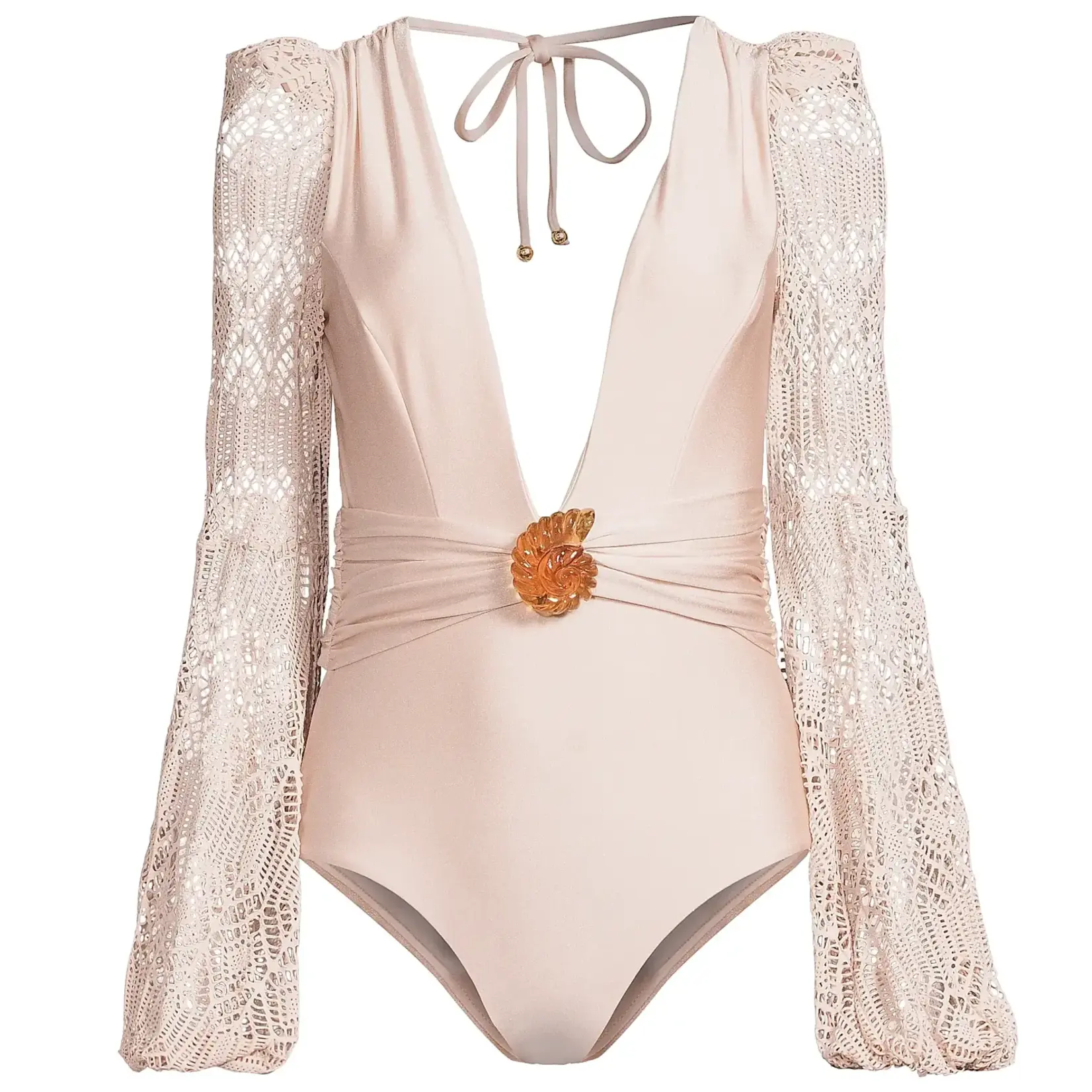 PAT BO SEASHELL LYCRA LONG SLEEVE SWIMSUIT