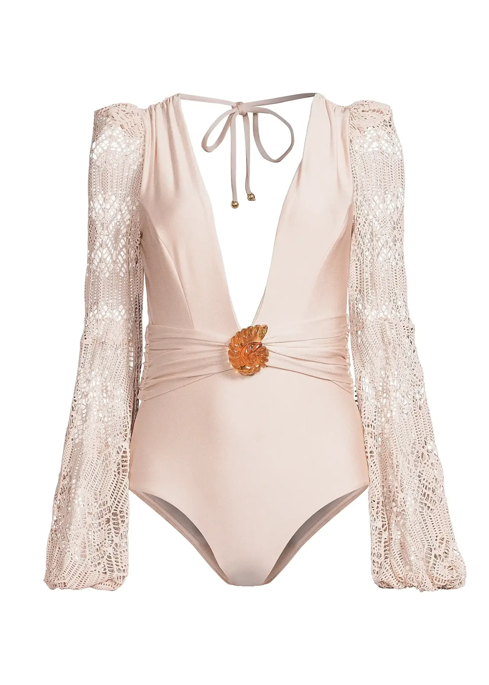 PAT BO SEASHELL LYCRA LONG SLEEVE SWIMSUIT