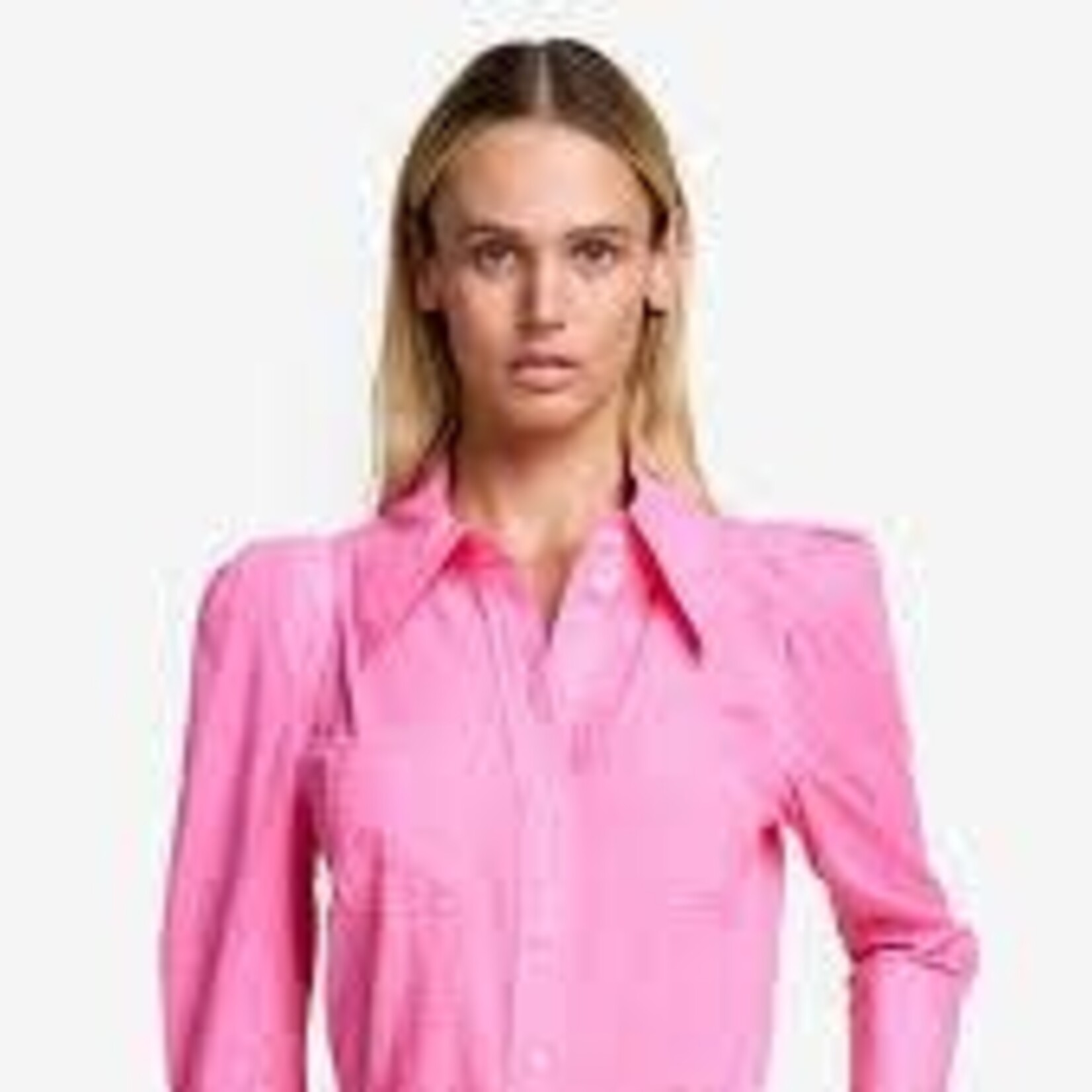 SMYTHE CROP SLEEVE BOX PLEAT SHIRT