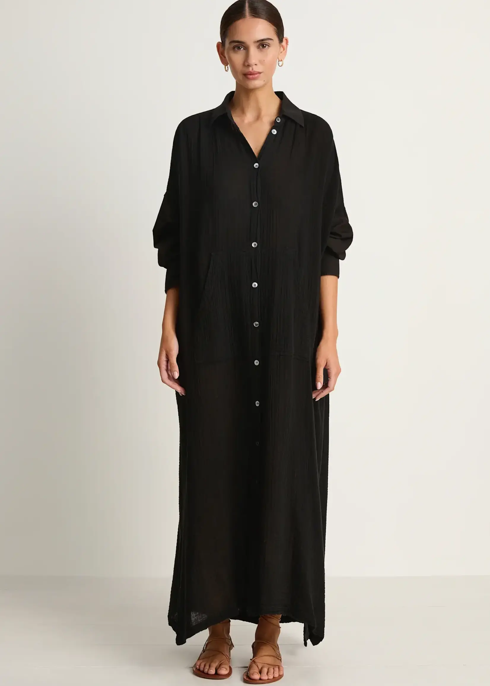 RAQUEL ALLEGRA CAFTAN SHIRT DRESS