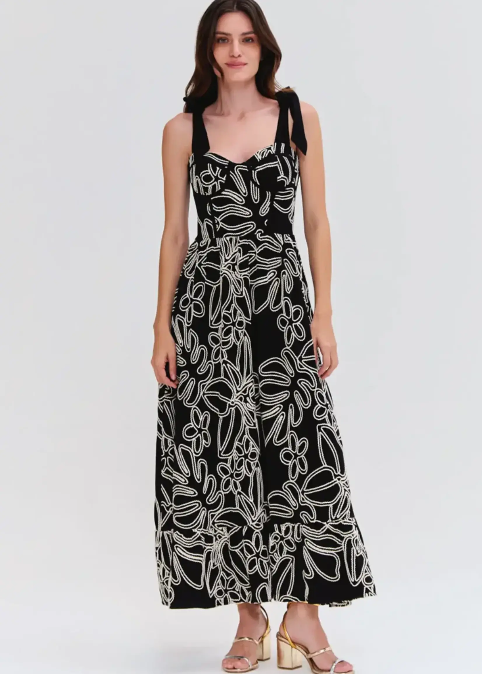 PAT BO ASAS LINEN LACE MIDI DRESS