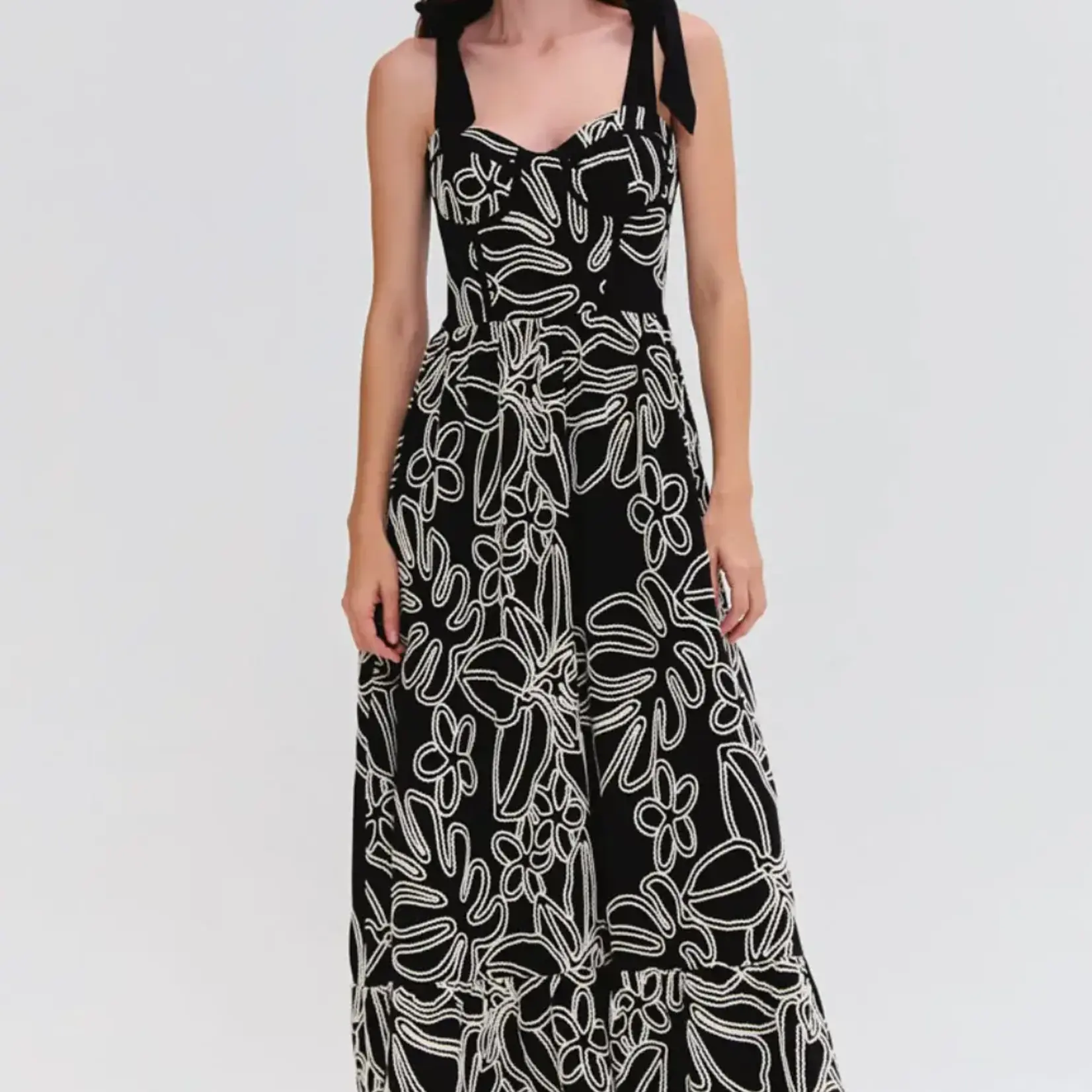 PAT BO ASAS LINEN LACE MIDI DRESS