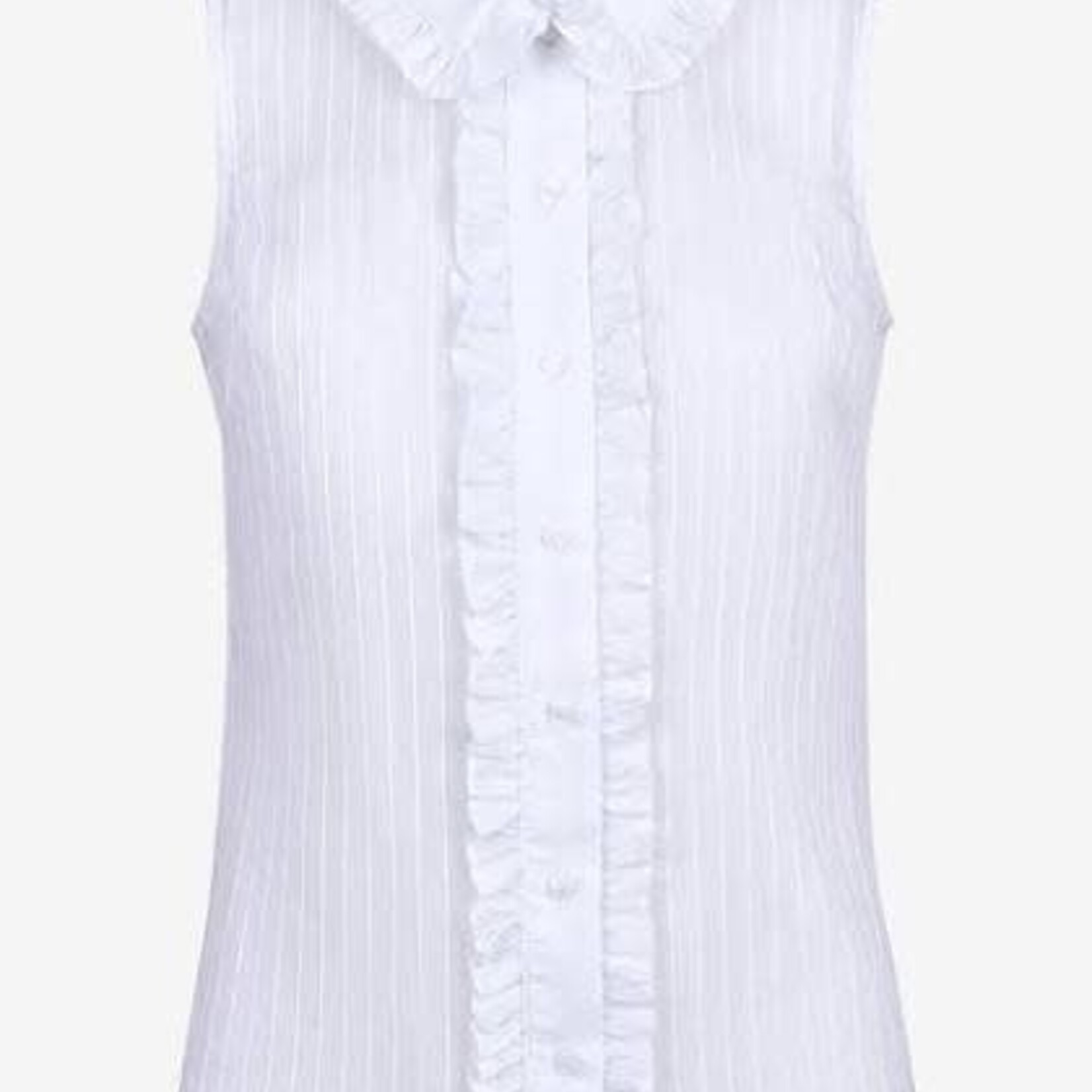 SMYTHE SLEEVELESS RUFFLE TRIM TOP
