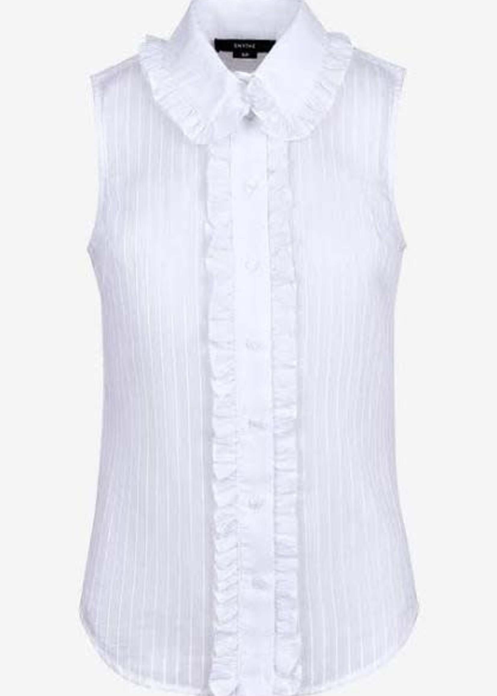 SMYTHE SLEEVELESS RUFFLE TRIM TOP