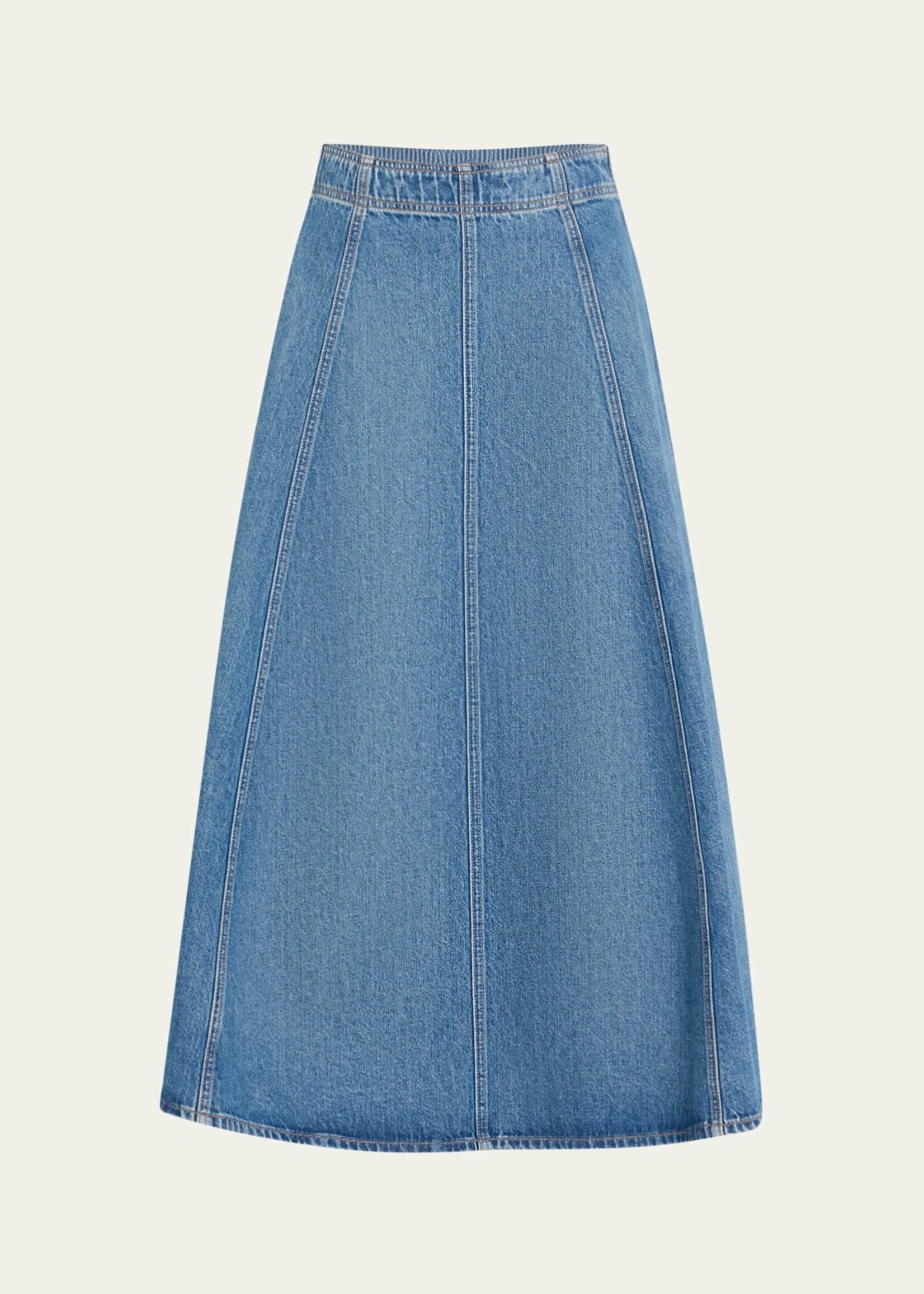 ULLA JOHNSON UMA MIDI DENIM SKIRT
