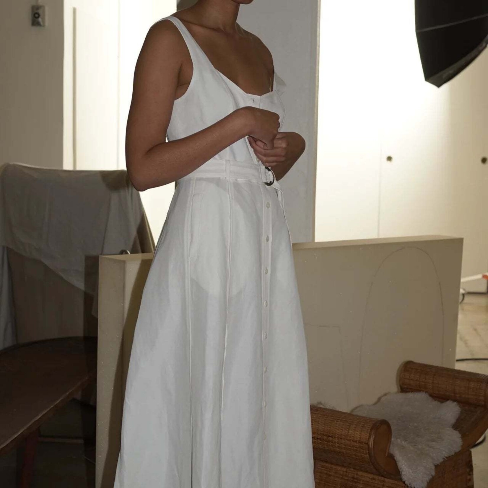 RAQUEL ALLEGRA FLO IVORY DRESS