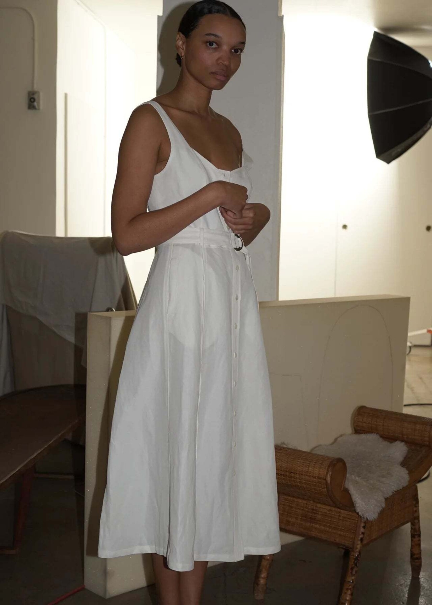 RAQUEL ALLEGRA FLO IVORY DRESS