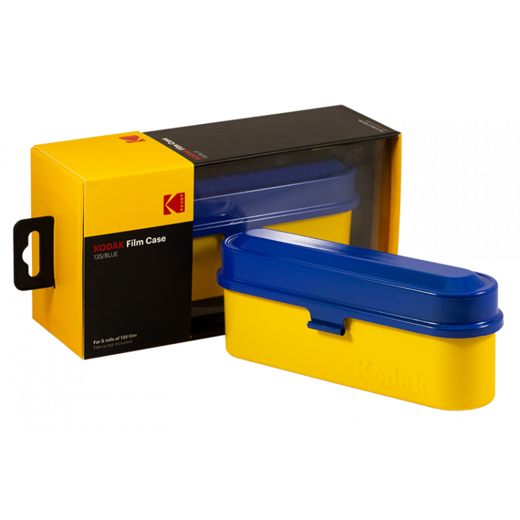 Kodak Steel 120/135mm Film Case (Blue Lid/Yellow Body)